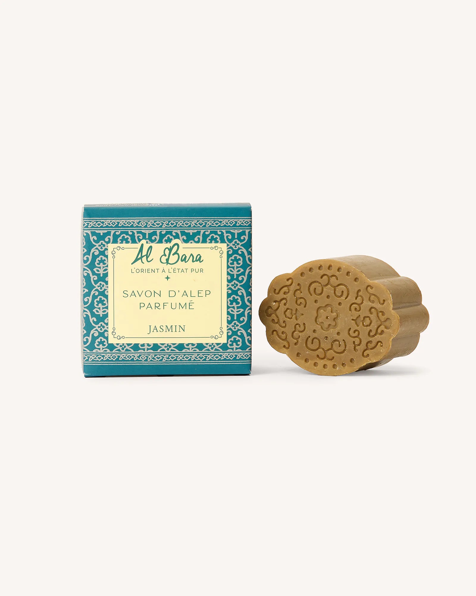 Savon d’Alep gravé, parfumé au Jasmin - 100g