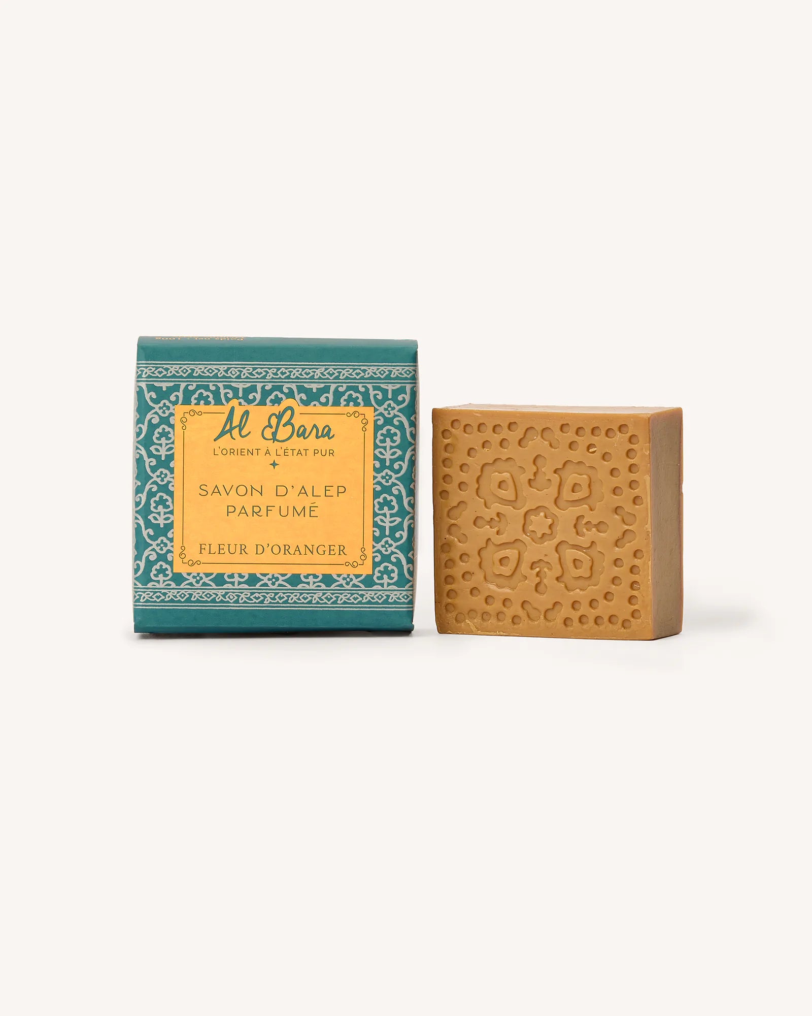 Savon d’Alep gravé, parfumé à la Fleur d’Oranger - 100g