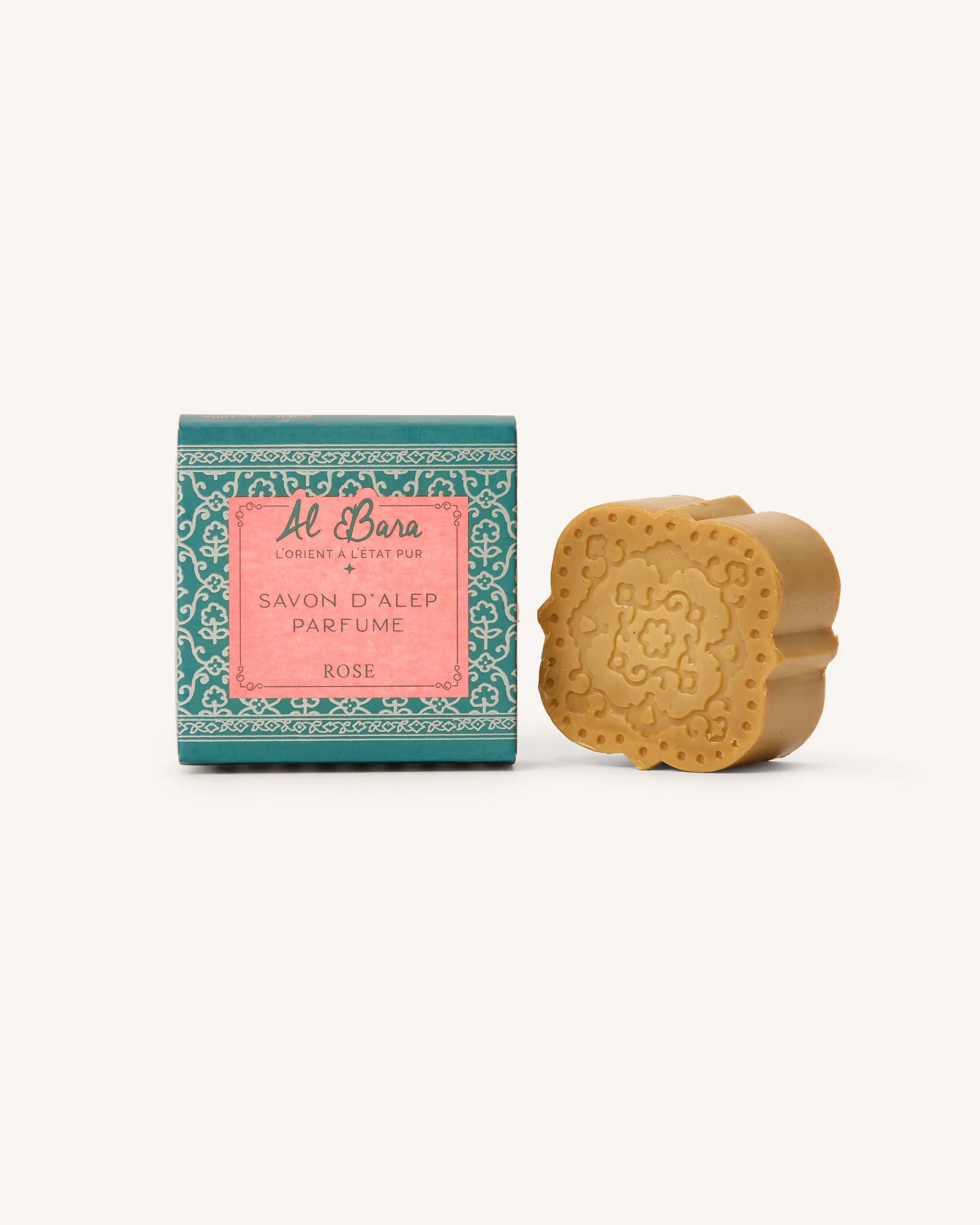 Savon d’Alep gravé, parfumé à la Rose - 100g